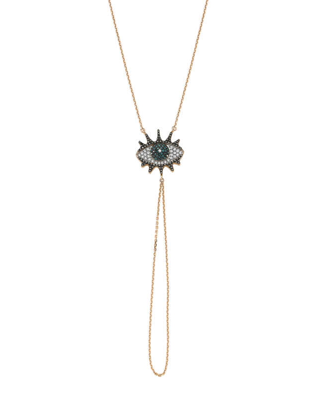Eye Light Diamond and Chain Hand Bracelet
